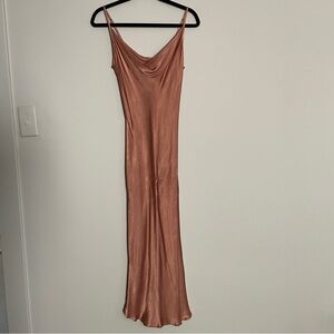 Forever 21 Satin Copper Maxi Dress